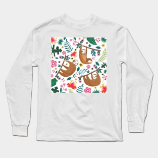 floral sloth Long Sleeve T-Shirt